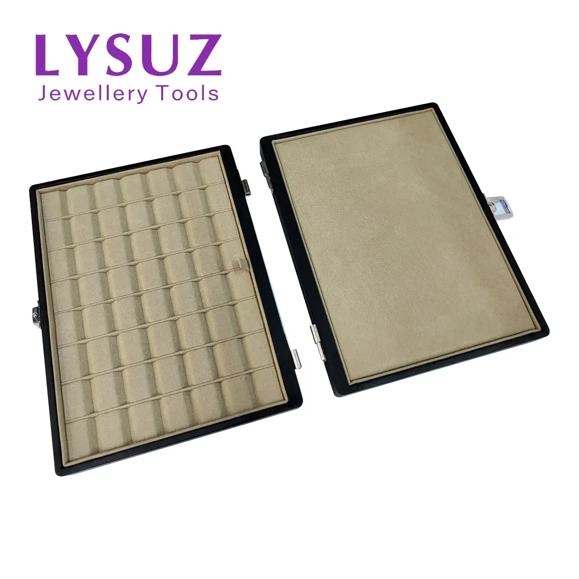 Lysuz-V Groove صينية تغليف المجوهرات ، جلد ، غطاء PU ، قابل للإزالة ، أحجار كريمة ، صندوق عرض ، حقيبة ألماس سائبة #3