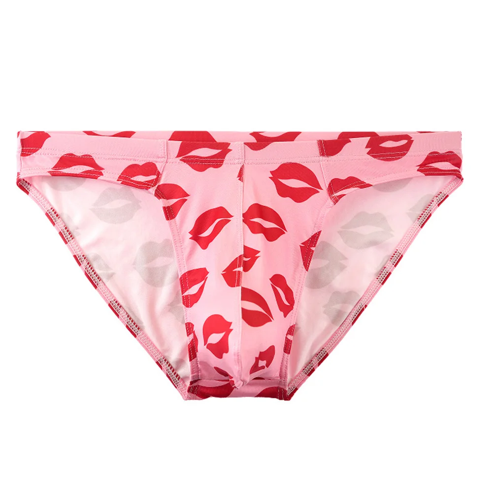 

Comfortable Daily Use Red Lips Briefs Bulge Pouch Underwear Sexy Red Lips Printed Briefs Briefs Brand New Condition