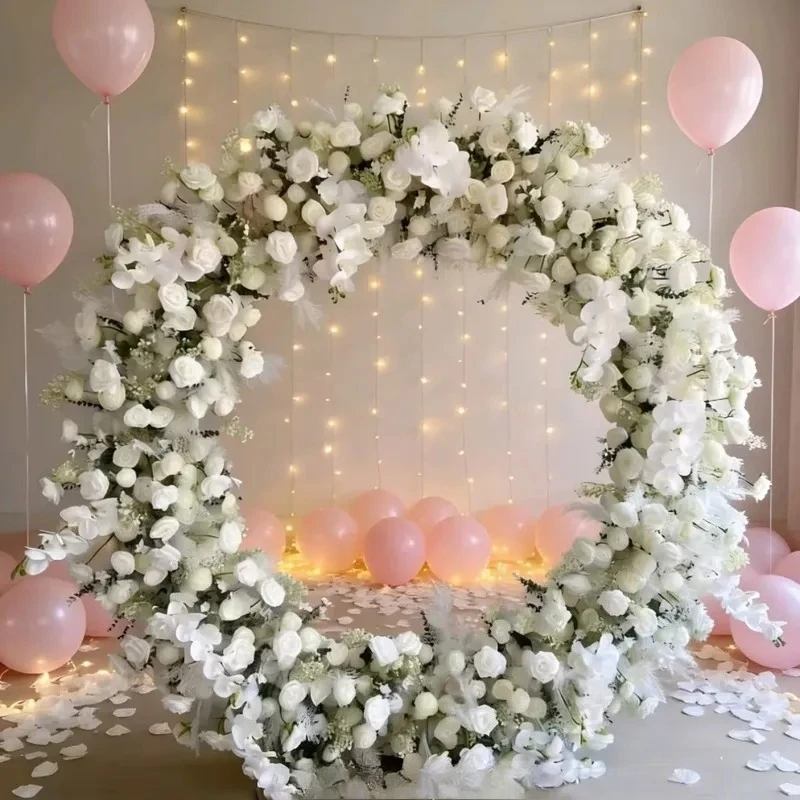 Realistic Artificial Floral Wreath Decorative Arrangement for Wedding Stage Decoration