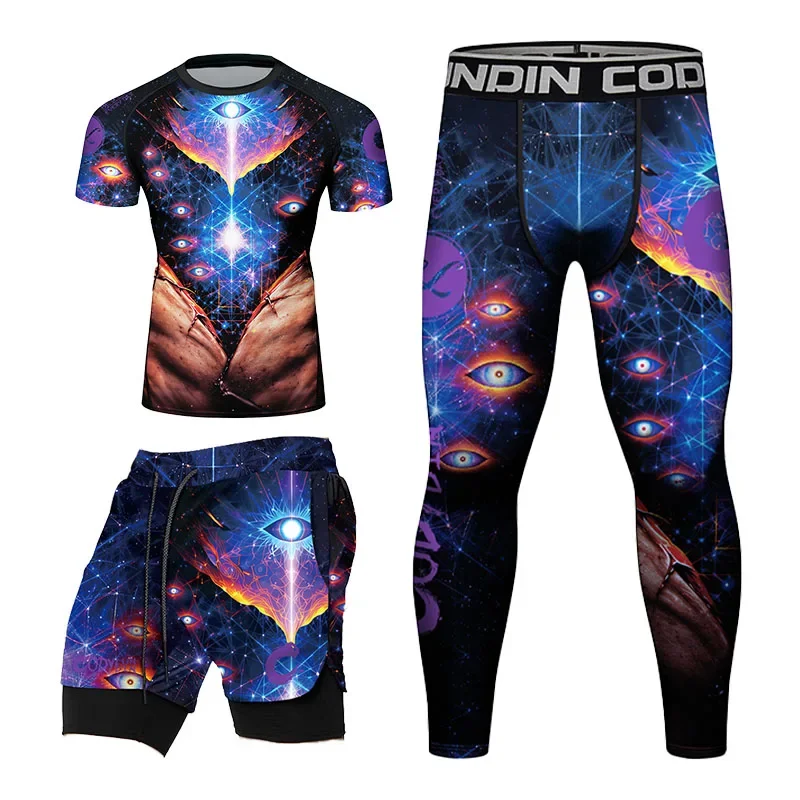 Fitness Tracksuit Boxing Basketball Jerseys Men's Gym Clothing MMA BJJ Muay Thai Rashguard Training Running Workout Sportswear