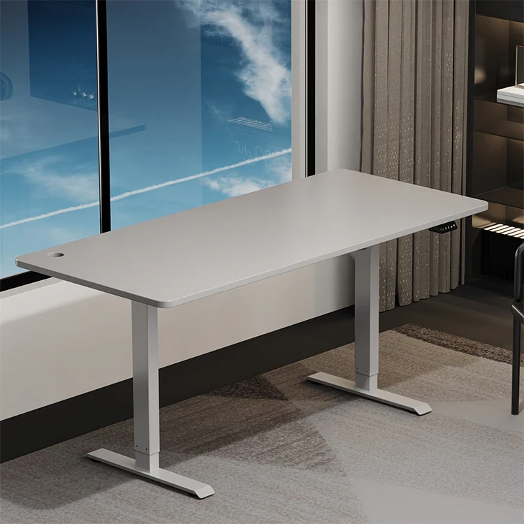 

Frame Automatic Workstation Computer Table Single Motor Electric 2 Stage Sit Standing Desk Frame with Mobile Inverted T Stage