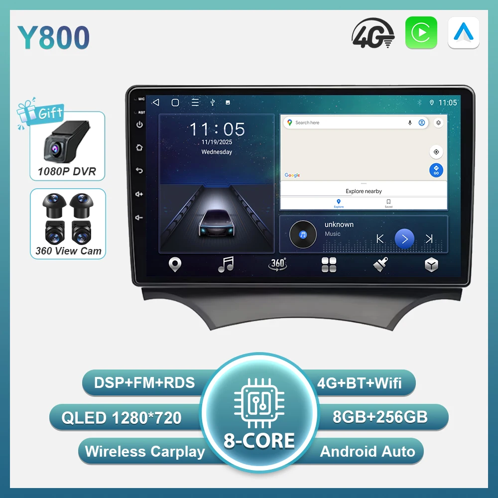 Android 16 Auto autoradio voor Ford Ka 2008 2009 2010 2011 2012 2013 2014 Carplay multimediaspeler stereo GPS head unit DSP BT