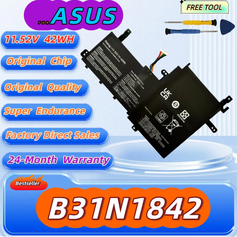 

B31N1842 Battery For ASUS VivoBook 15 F513EP K513E KM513UA M513IA S513EA S531F S533UA X513EA X531FA Free Tool + 24M Warranty