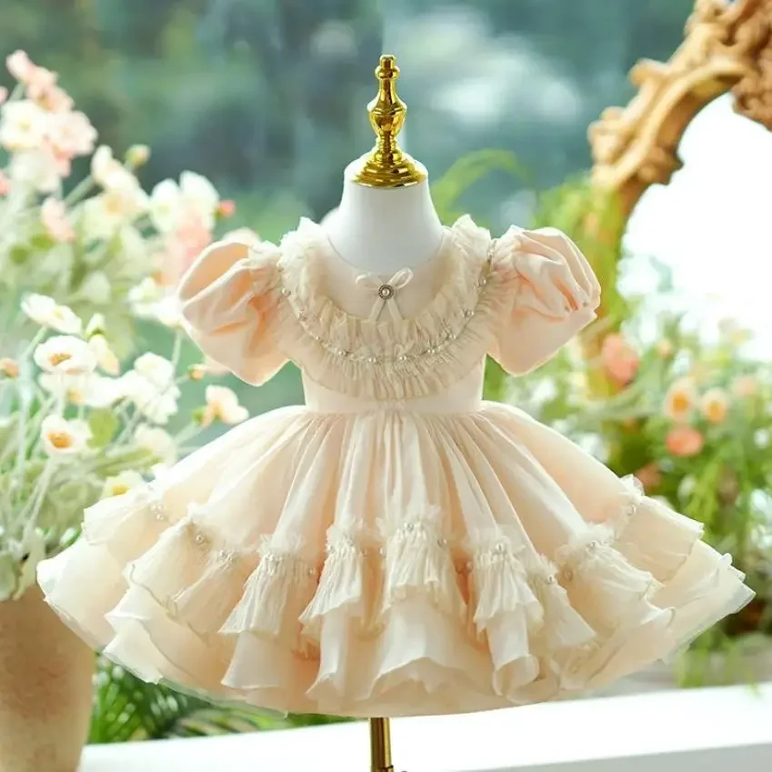 

High-End Children's Evening Gown Host Piano Performance Wedding Birthday Girls Party Dresses A4188 Vestidos Bridesmaid Dresses