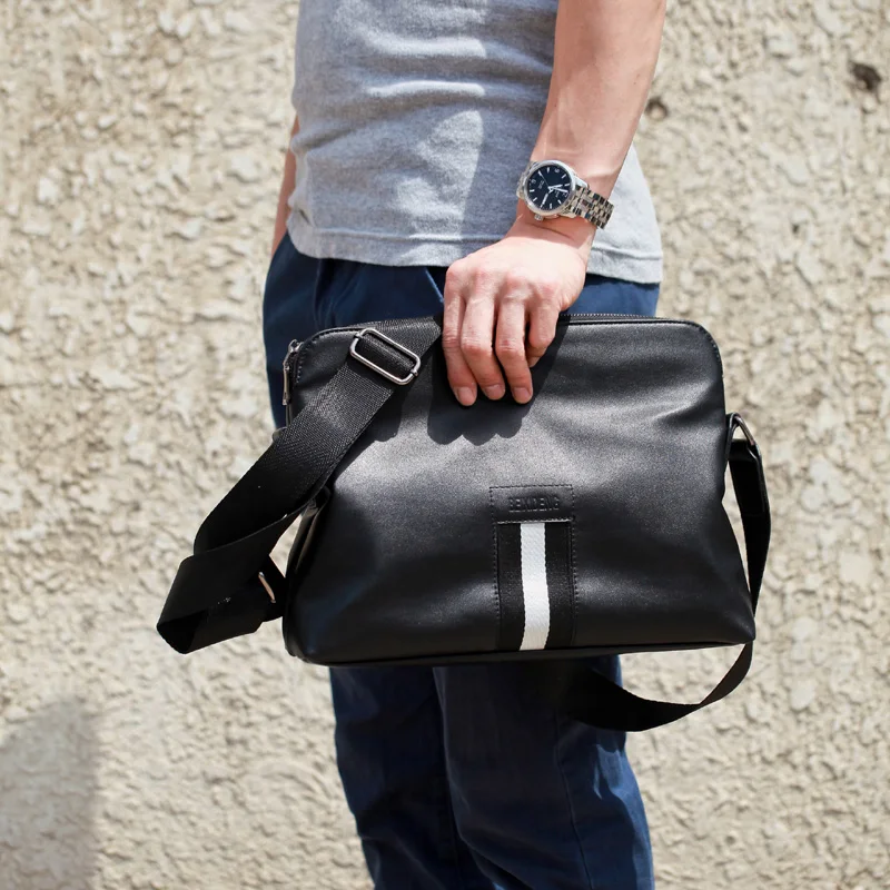 New Men's Casual Envelope Shoulder Bag Soft Leather Fashion Crossbody Business Bag Large Size Single Shoulder Bag for Youth