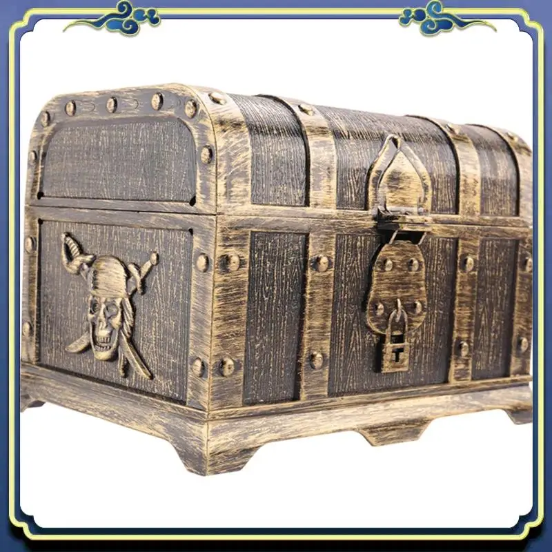 Cofre del Tesoro pirata Cofre del Tesoro decorativo Caja de joyería de recuerdo Cajas del Tesoro de juguete de plástico Decoración