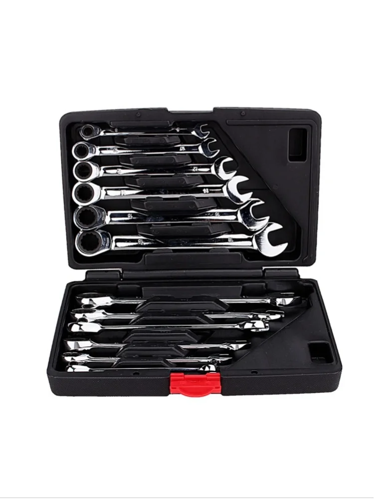 AliExpress NONE Flexible Head Ratchet Spanner Set, Combination Wrench Kit, Metric Spanners Repair Tool Set with Storage Case for Car Bicycle Maintenance