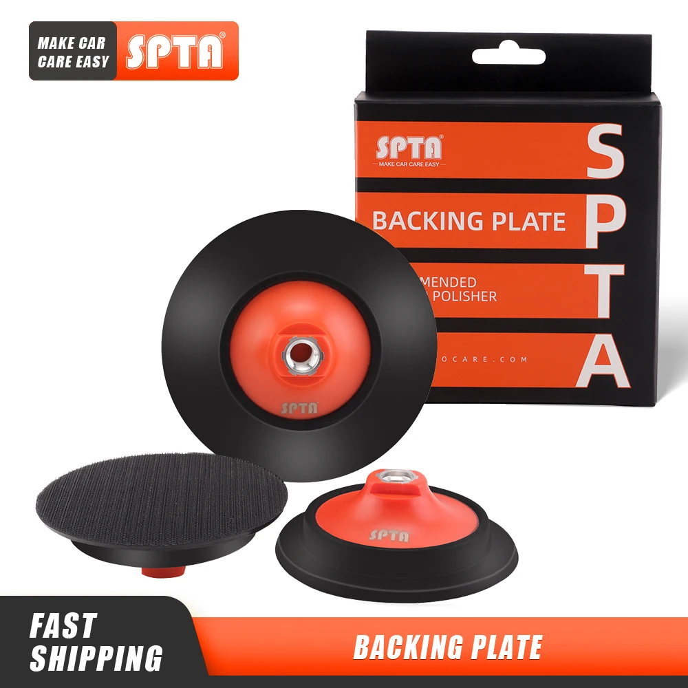 SPTA 5 125mm 6 150mm M14 5/8-16 Thread Backing Plate Hook Loop Car Polishing Buffing Pad Professional Disc for Rotary Polisher