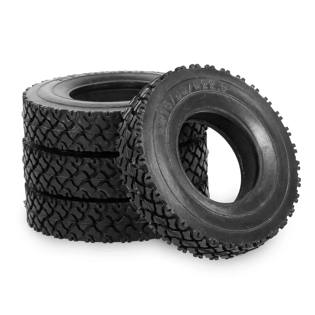 4pcs 19mm Hard Rubber Tires for 1/14 Tamiya RC Semi Tractor Truck Tipper MAN King Hauler ACTROS SCANIA Upgrade Parts