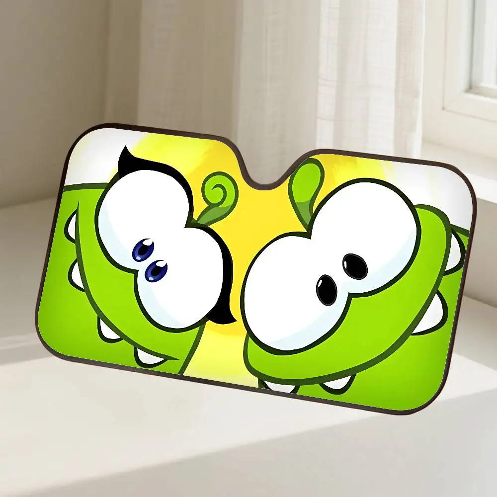 O-Om Nom مظلة السيارات الستائر الزجاج الأمامي نافذة أمامية قناع 70x130 سنتيمتر الشمس قناع الشمسية حماية منقوشة هدية الجدة سيارة #5