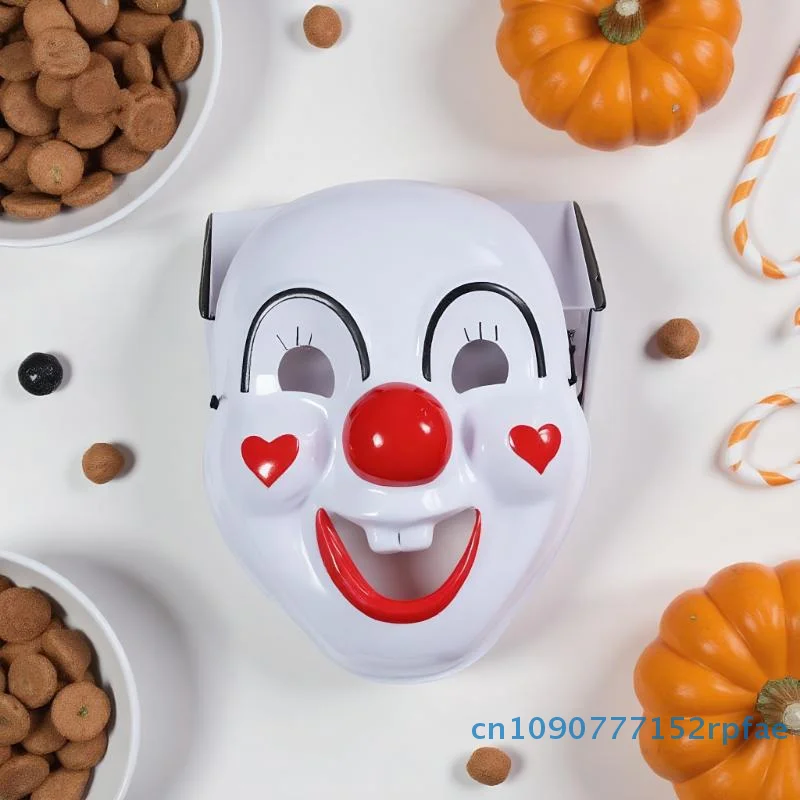 1-teiliges Halloween-Party-Kostüm, Cosplay, Maskerade, lustige glückliche Clown-Maske für Kinder und Erwachsene, leichte Horror-Vintage-Kunststoffmasken
