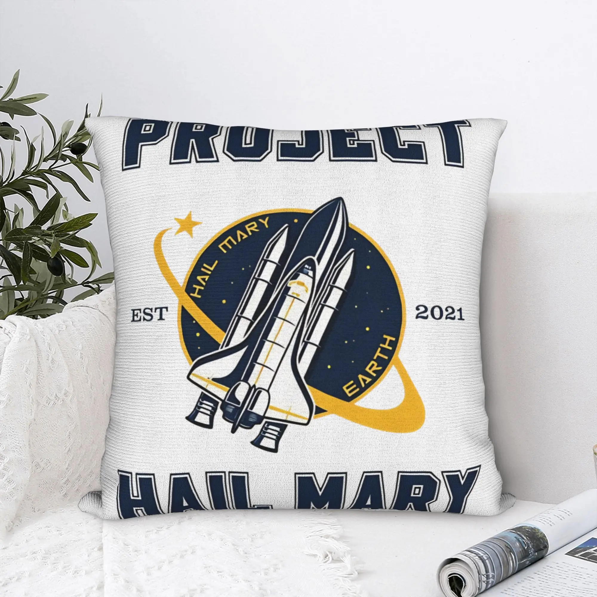 Project Hail Mary Rocky Amaze Jazz Hands EST 2021 Pillow Cover Pillow Case For Sofa Couch Bed Living Room Graphic Pillowcases