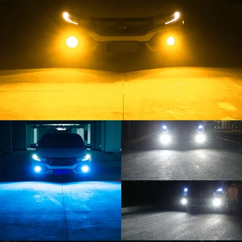 2PCS Fog Light H7 LED Bulb H8 H9 H11 9005 9006 LED 4014 Chips 45SMD Lens 12V Car Lamps Driving Auto Lamp Super Bright