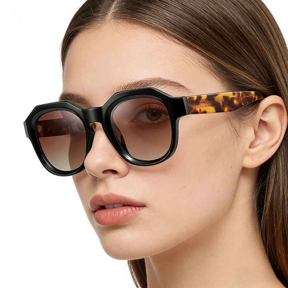 

2026 New Trendy Fashion Women's Sunglasses Handmade Acetate Frame Vintage Sunglasses Outdoor Street Photography UV400 Sunglasses
