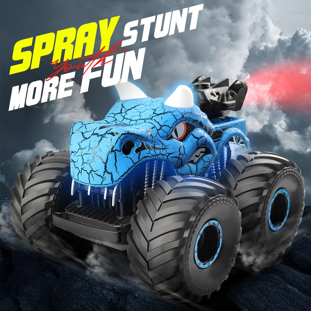 

Cracked Dinosaur RC Car Stunt Buggy Spray Lights Spinning Climbing Car Children's RC Toy Car
