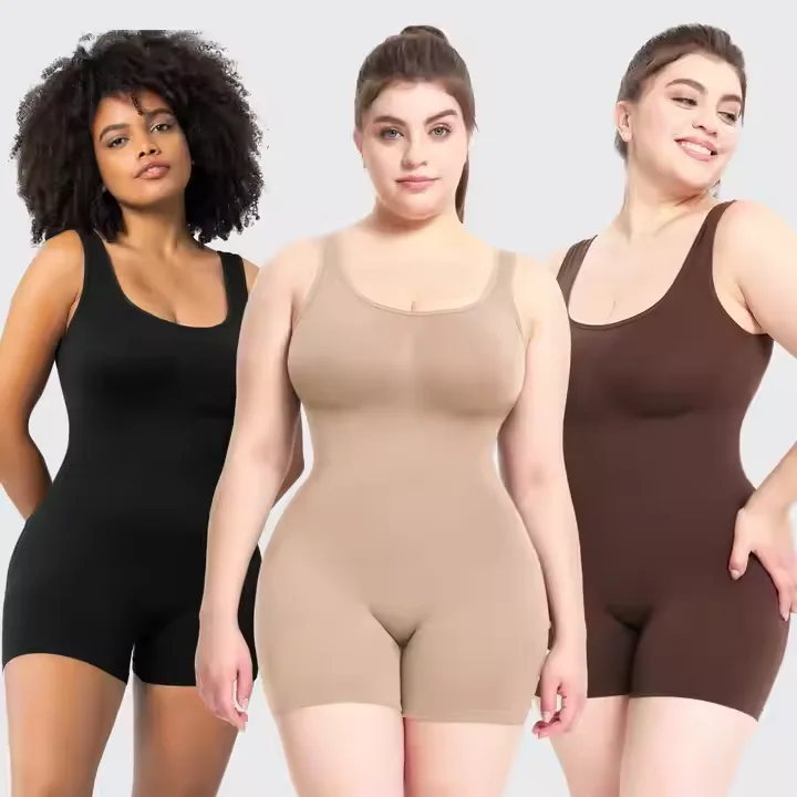 Custom Logo Women's Shaping Jumpsuit Tummy Control Seamless Shapewear Body Shaper Butt Lifter Thigh Slimmer Catsuit Bodysuit