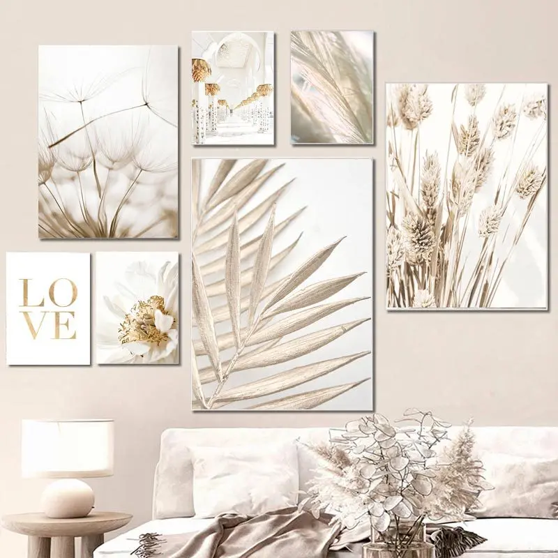 Moroccan white architecture Church flower plant dead grass poster painting core home decorative painting art canvas painting