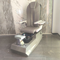 Spa Pedicure Chair Light Luxury Grey Beauty Massage Chair With Tray And Arm Rest