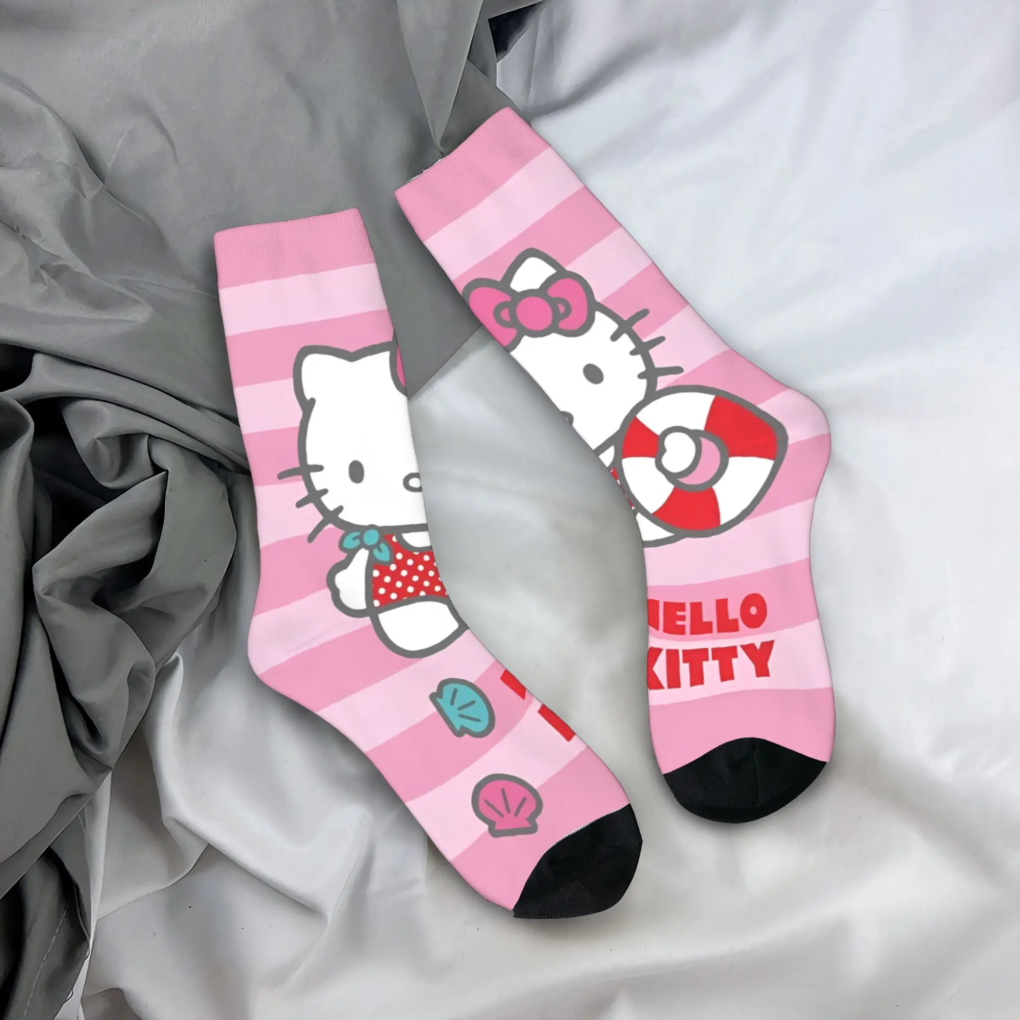 

Зимние теплые сумасшедшие дизайнерские мужские и женские милые носки Hello Kitty, нескользящие носки с героями мультфильмов