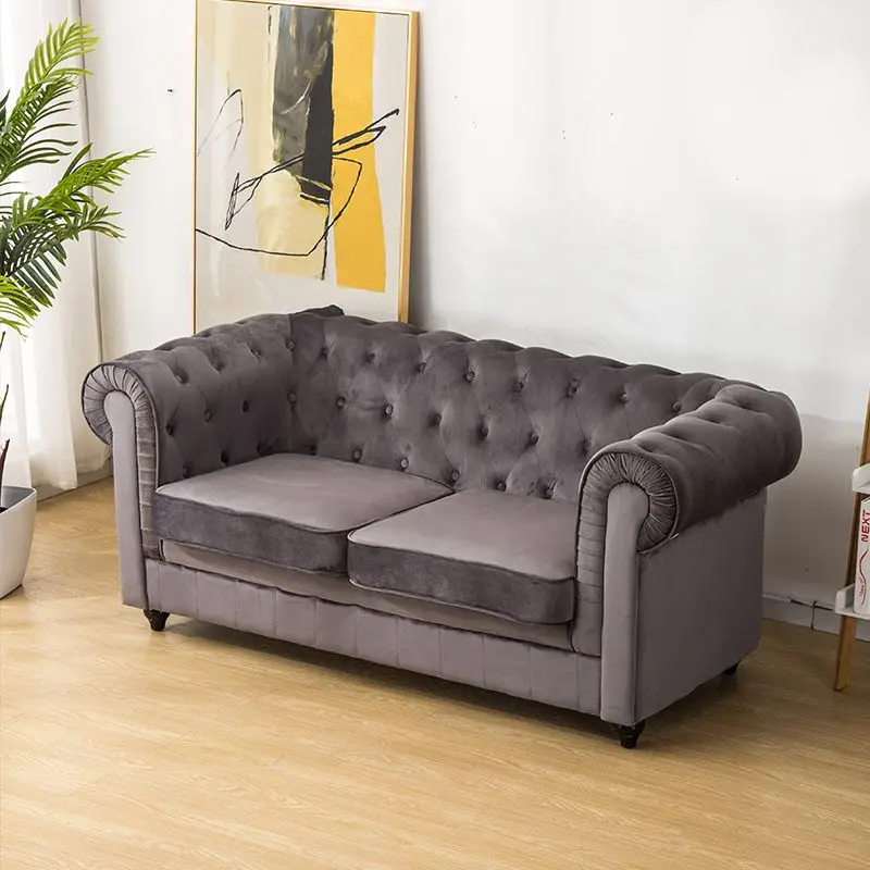 

Leather fabric sofa small apartment living room single double combination small sofa
