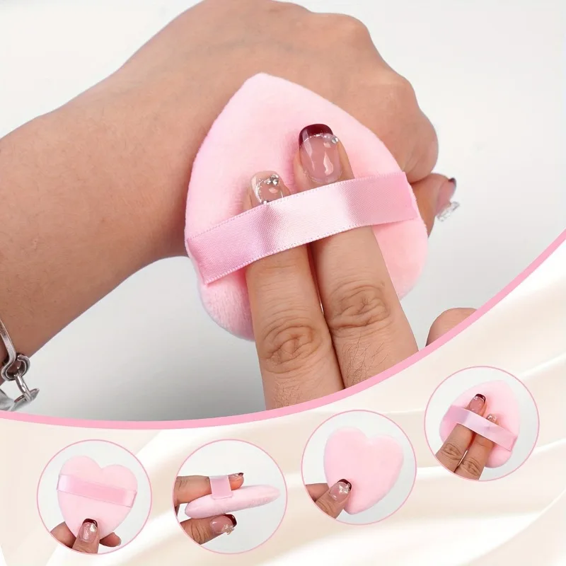 20 spugne per soffio per trucco a forma di cuore morbido amore per cosmetici in polvere sciolta, fondotinta per cipria per viso e corpo