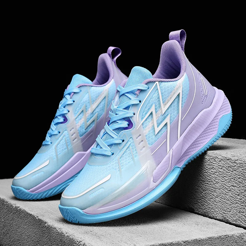 Lynjacye 2025 Low Cut Men Women's Mesh Basketball Shoes Breathable Night Light Anti Slip Trendy Training Sports Sneakers view 3