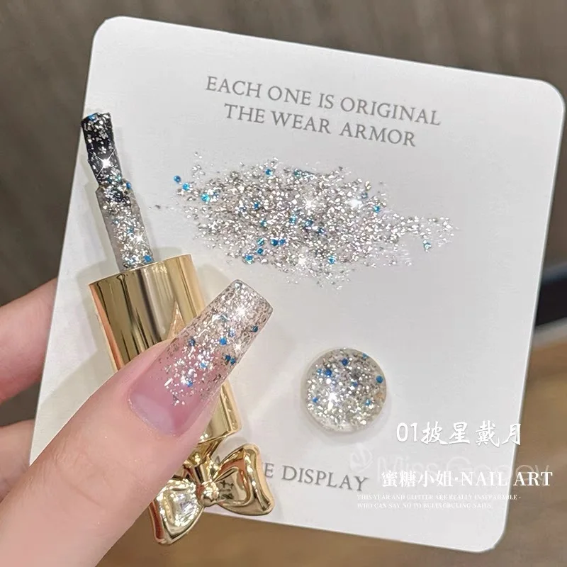 ยาทาเล็บเจลกลิตเตอร์ SHAKA 10 มล. 9 สี รุ่น White Nails Star Series กลิตเตอร์สีแพลตตินัม 2025 สำหรับทำเล็บสีน้ำตาล สำหรับคริสต์มาส