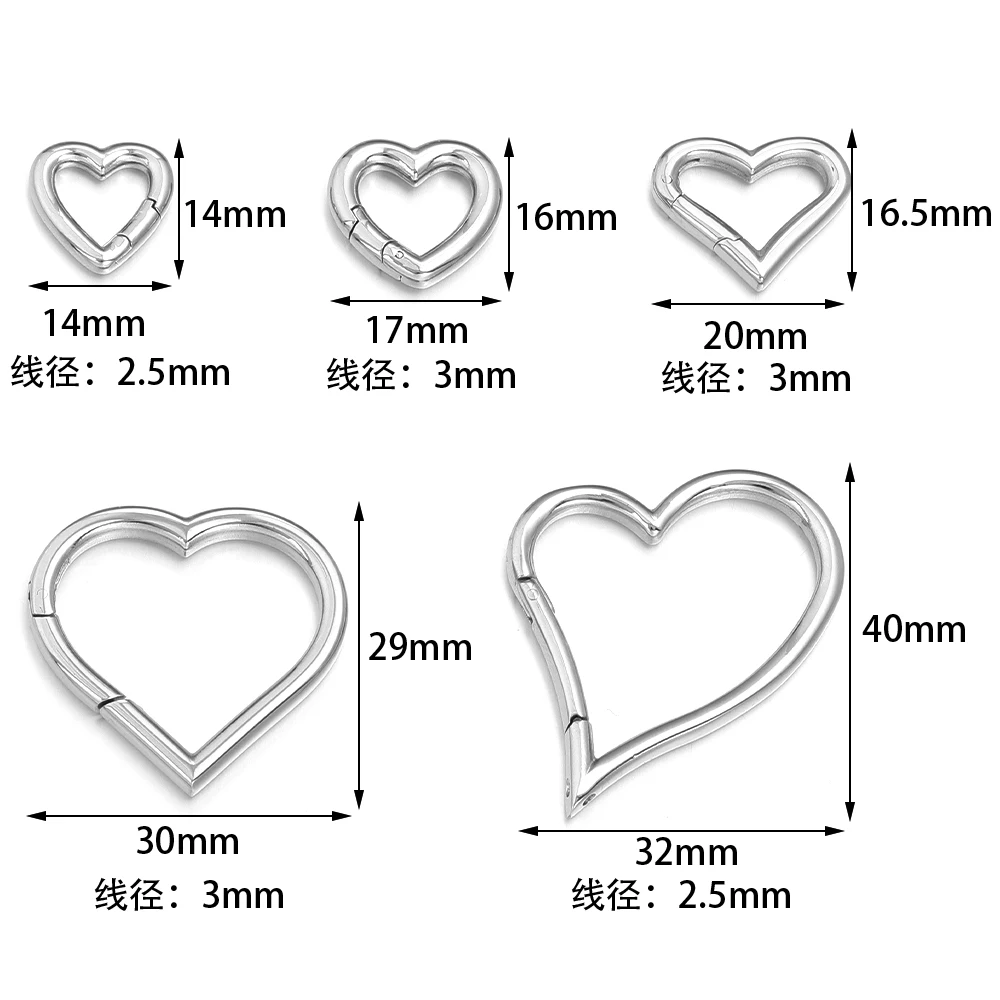 1 قطعة حلقة رئيسية على شكل قلب مشبك خاطف الزناد الربيع مشبك DIY بها بنفسك الديكور حلقة تسلق المفاتيح سلسلة هوك جعل مواد الإكسسوارات #2