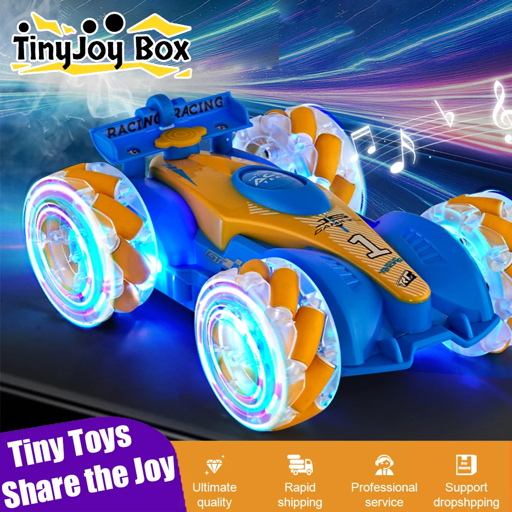 

Cool Light Rc Stunt Car 2.4G 4WD Gesture Sensor with Spray Deformation Sound Remote Control Stunt Off-road Drift Car Toy for Kid