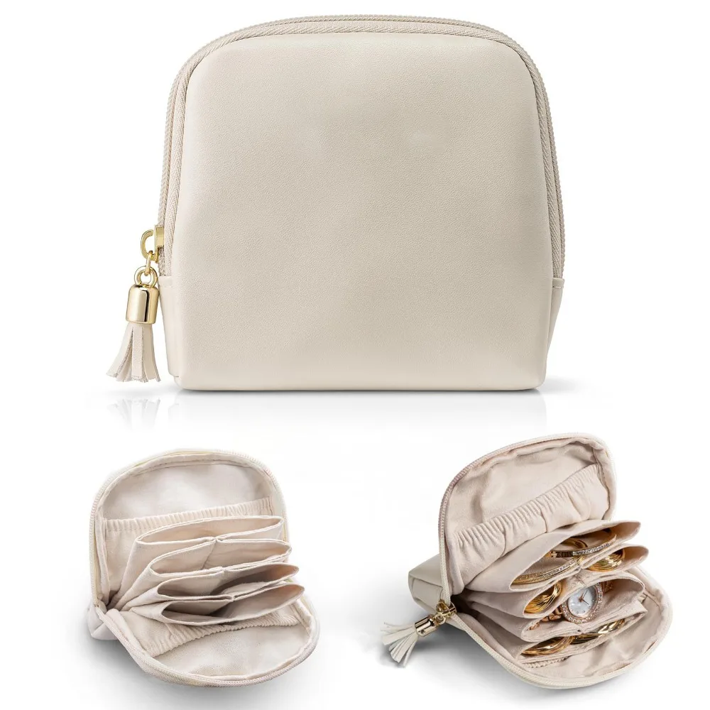 

Tassel Jewelry Packing Bag PU Leather Earrings Bracelet Jewelry Storage Case Large Capacity Rings Necklace Jewelry Holder