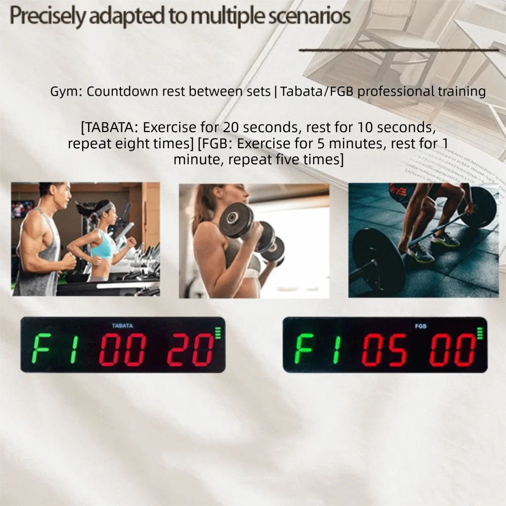 Stopwatch Rechargeable Gym Timer with Magnetic Back Portable Mini Gym Timer USB‑C Countdown/up Fitness Timer Training