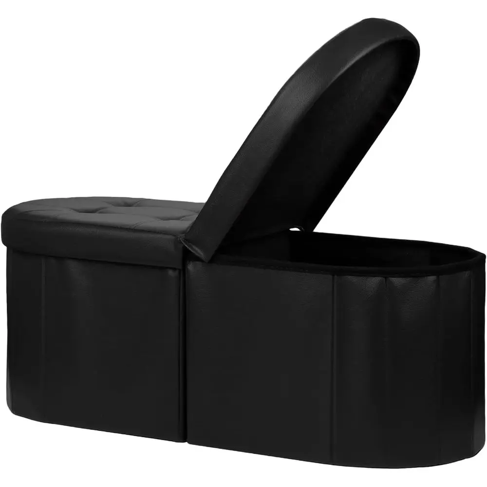

AmasSmile Storage Ottoman Bench, oot Rest with Partitioned Storage in a Oval Design, Reinorced, 34"x13"x13", End o Bed Storage B