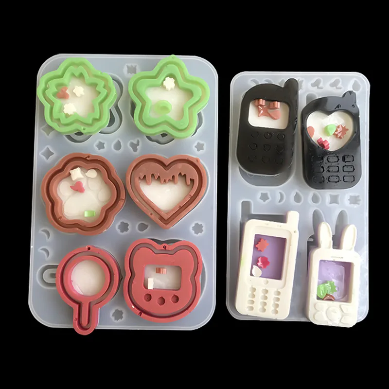 DIY Rabbit Phone Flower Heart Silicone Resin Molds Shaker Mold Jewelry Mold Jewelry Tools