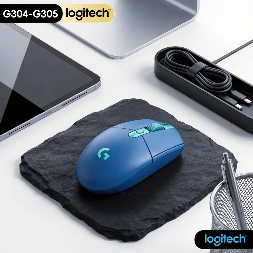 Logitech G305 Wireless Gaming Mouse, LIGHTSPEED 12000 DPI HERO, 6 Custom Buttons, 250H Battery, 99G Lightweight 1Ms Response