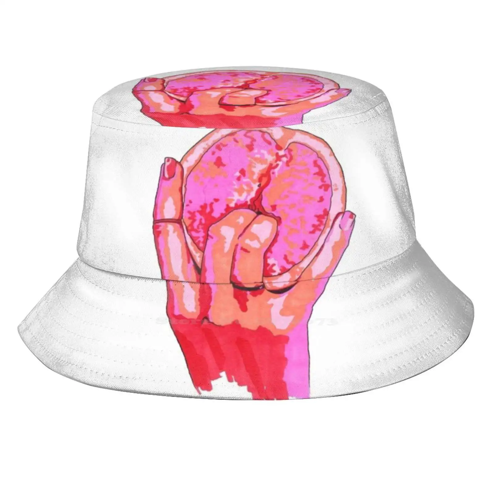 Vulva Grapefruit Unisex Summer Cap Sunscreen Hat Vulva Vagina Grapefruit Fingering Queer Citrus Pride Pink Lgbt Lesbian Proud