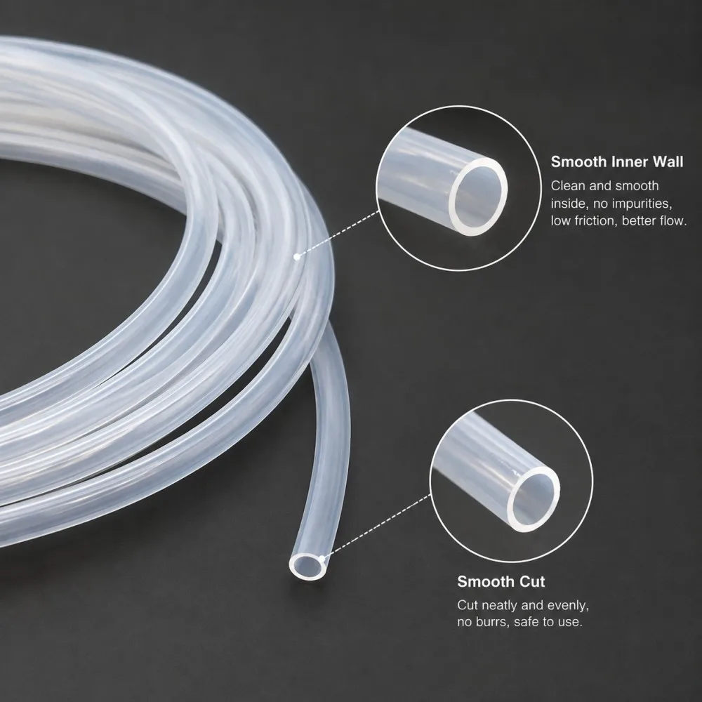 Transparent PTFE Tube ID 0.8-1-1.6-3.17-5-6.35-7-9.36-10-12mm PTFE Electrical Insulation Material Corrosion Resistance Tubing
