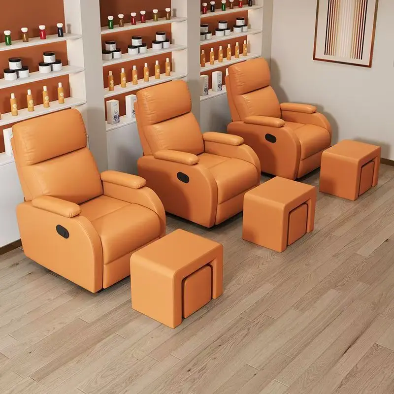 

Manual Manicure Eyelash Embroidery Luxury Modern Reclining Manicure Massage Chair Nail Salon Foot Spa Pedicure Chair