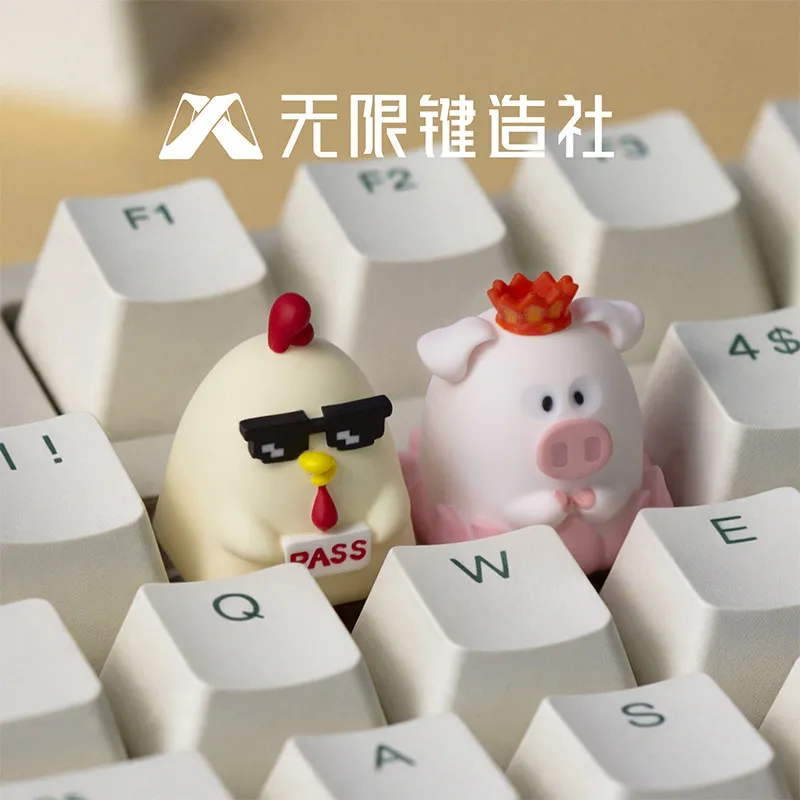 Lobo Keycap Chick Cute Animal Koala Resin Replace Esc Polar Bear Key Cap For Mechanical Keyboard Decor Accessory Model Toy Gift