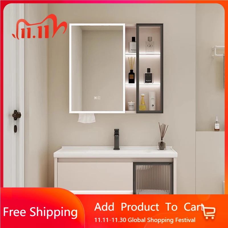 

Washbasin Mirror Bathroom Vanities Vintage Toilet Partition Vanity Bathroom Vanities Drawer Light Mobiletto Bagno Furniture