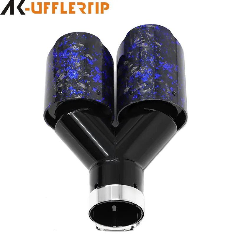 Suitable for General Motors modified double out one out two tail throat tail nozzle carbon fiber four out exhaust pipe muffler t