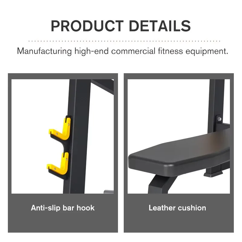 2025 مقعد مسطح لمعدات الصالة الرياضية التجارية الاحترافية - هيكل عالي الجودة للصالات الرياضية التجارية