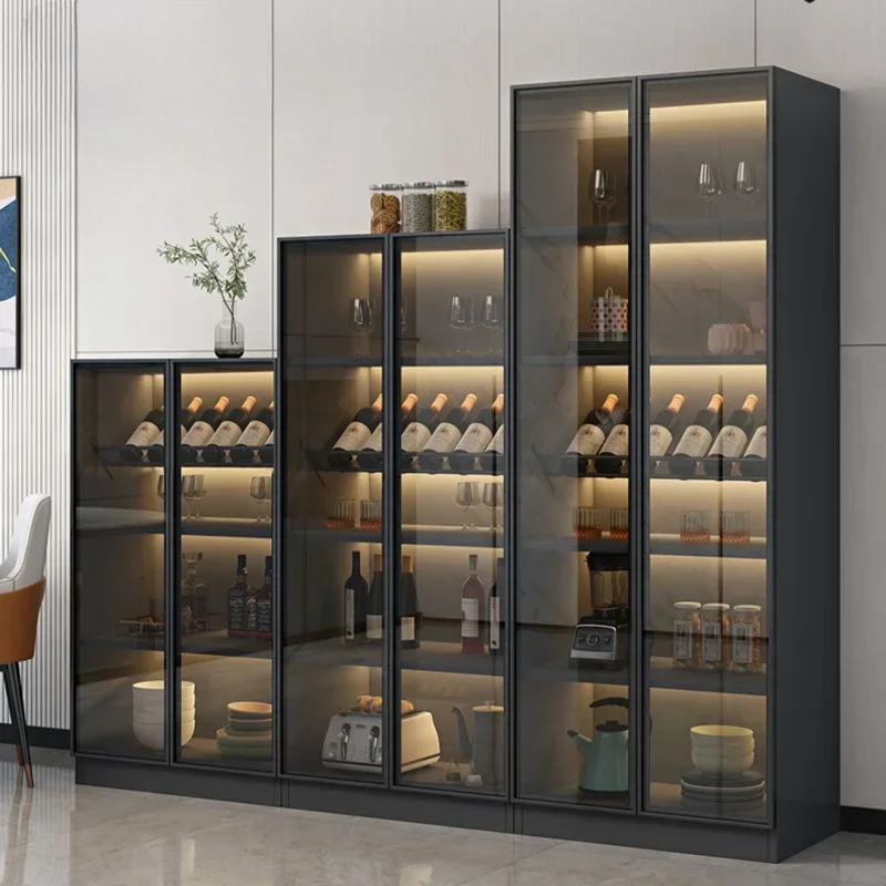 Moderne Lagerung Wein Schränke Luxus Einfachheit Glas Wand Wohnzimmer Display Botellero Vino Bar Wein Schränke Möbel QF50JG