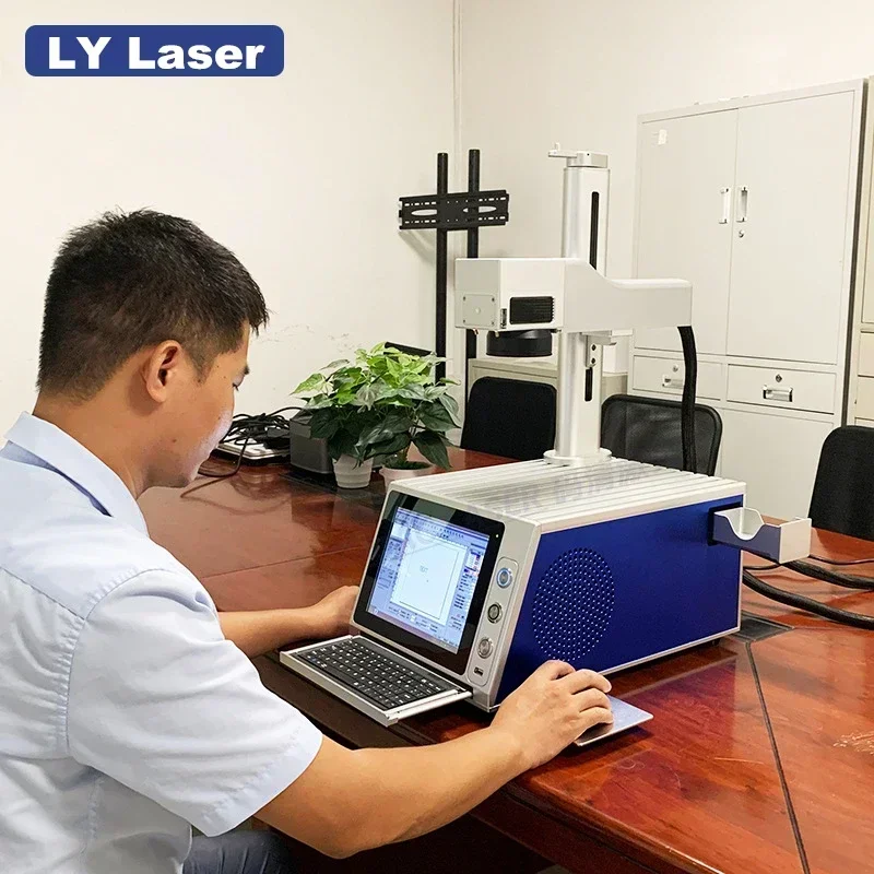 20W 30W Raycus Fiber Laser Marking Machine Jewelry Metal Stainless Steel Aluminum Portable Engraving with Build in Computer