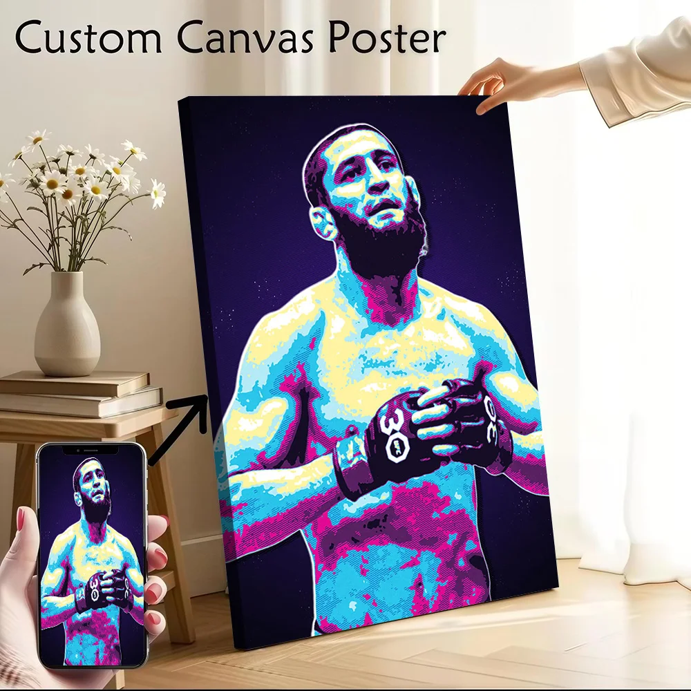 Khabib Nurmagomedov MMA Canvas Poster Customizable Pictures Wall Art Canvas Painting for Decorative Picture Decoration Gaming