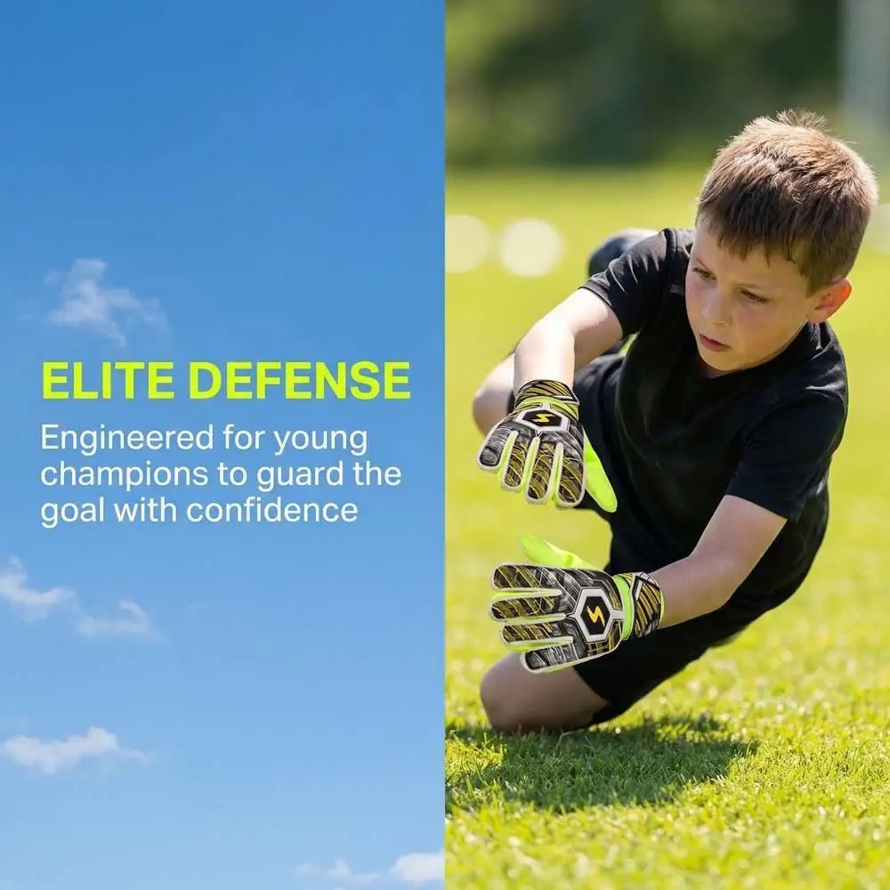 1 Pair Finger Protection Football Goalkeeper Gloves Cushioning Antiskid Goalie Gloves Major Breathable Soccer Goalie Gloves