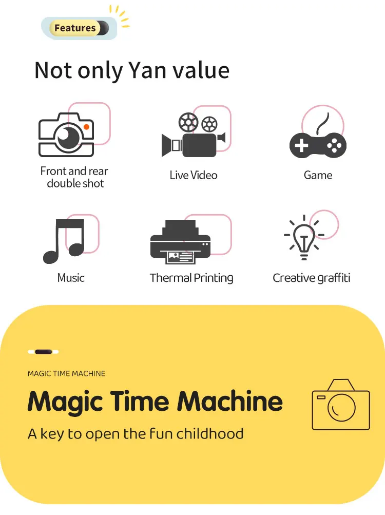 High-Definition Dual-Camera Instant Print Camera with a 2.4-Inch Large Screen, Featuring a Battery for Long-Lasting Use,