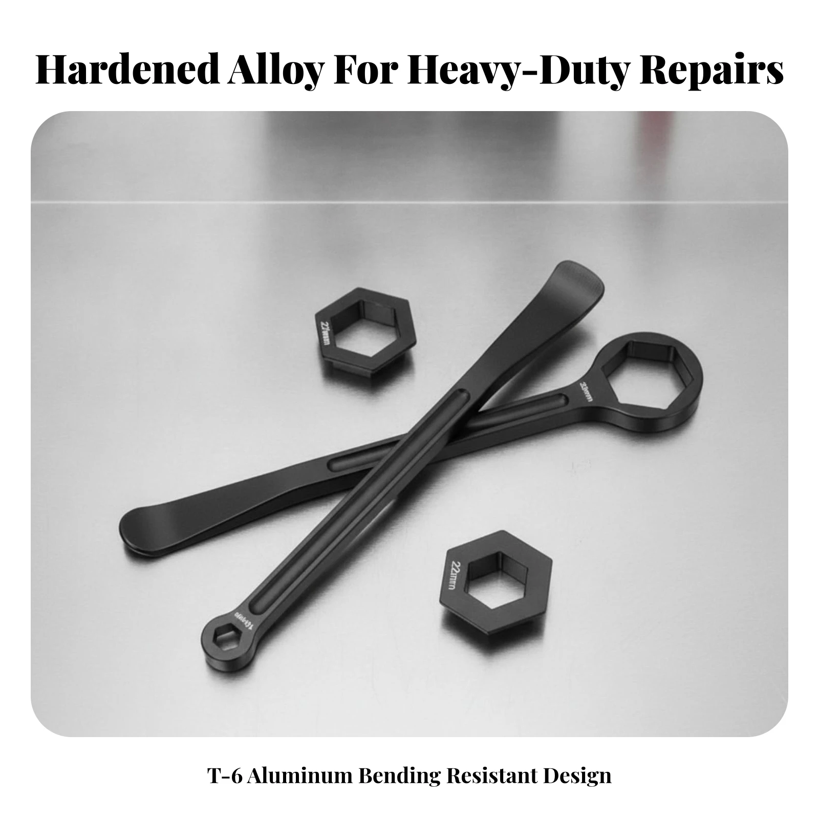 2 Pieces Tire Lever with Hex Socket Aluminum Axle Wrench Tire Tool Lightweight Contoured for Motorcyclists