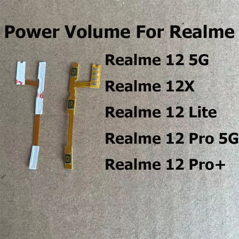For Realme 12 12X Pro Pro+ Plus 5G Volume Button Flex Cable Side Key Switch ON OFF Control Button Repair Parts