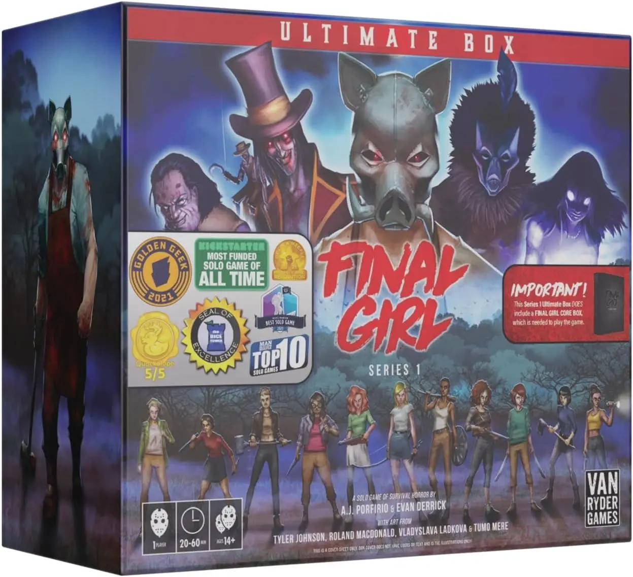 Final Girl: Series 1 Ultimate Box - Horror Solo Board Game - 20-45 Minutes of - Includes Core Box, 5 Feature Films, Min