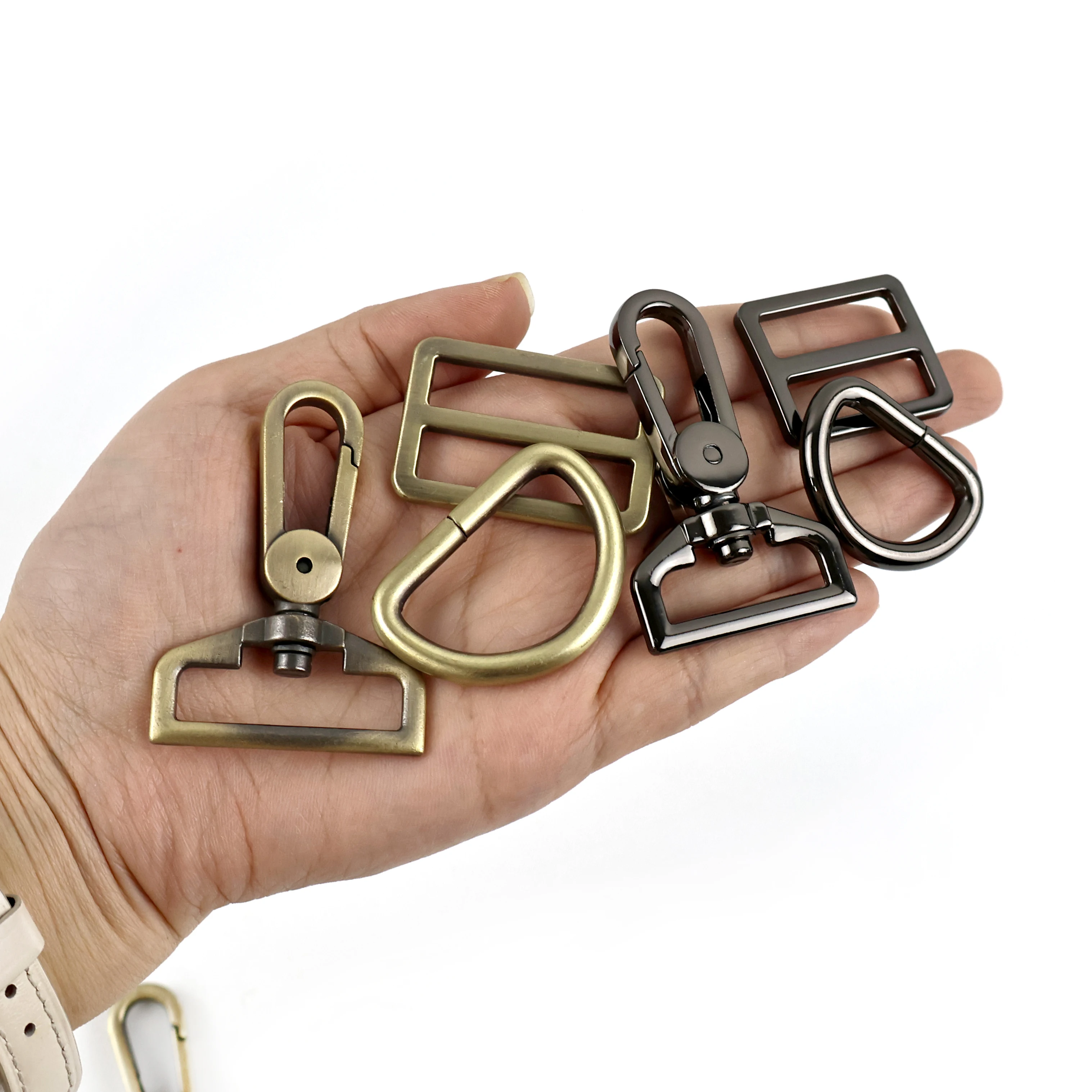 

2-10Sets 25/32mm Backpack Strap Metal Buckle Belt Bag Swivel Lobster Clasps Dog Collar Webbing Slider Connect Hook DIY Accessory